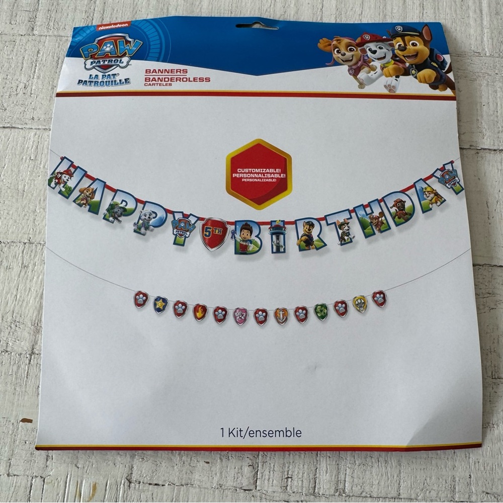 Paw Patrol Customizable Happy Birthday Banner NEW‎ 10.75’ Long Spin Master